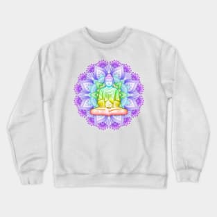 Color Mandala with Buddha Crewneck Sweatshirt